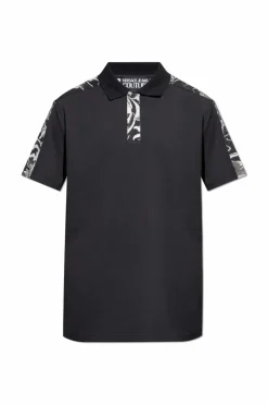 Versace Jeans Couture BLACK Polo shirt with "Barocco" print