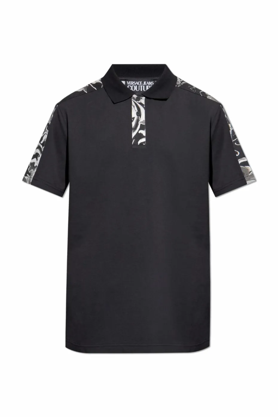 Versace Jeans Couture BLACK Polo shirt with "Barocco" print