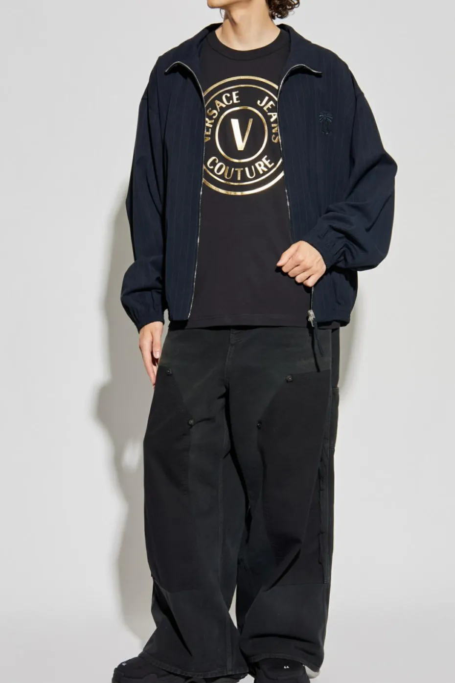 Versace Jeans Couture BLACK T-shirt with printed logo