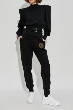 Versace Jeans Couture BLACK Sweatpants with embroidered logo