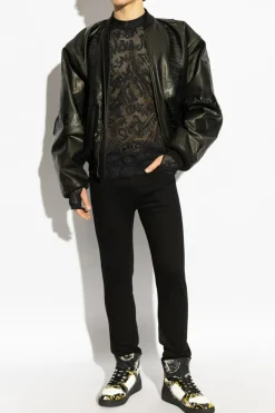 Versace Jeans Couture BLACK Lace long sleeve t-shirt