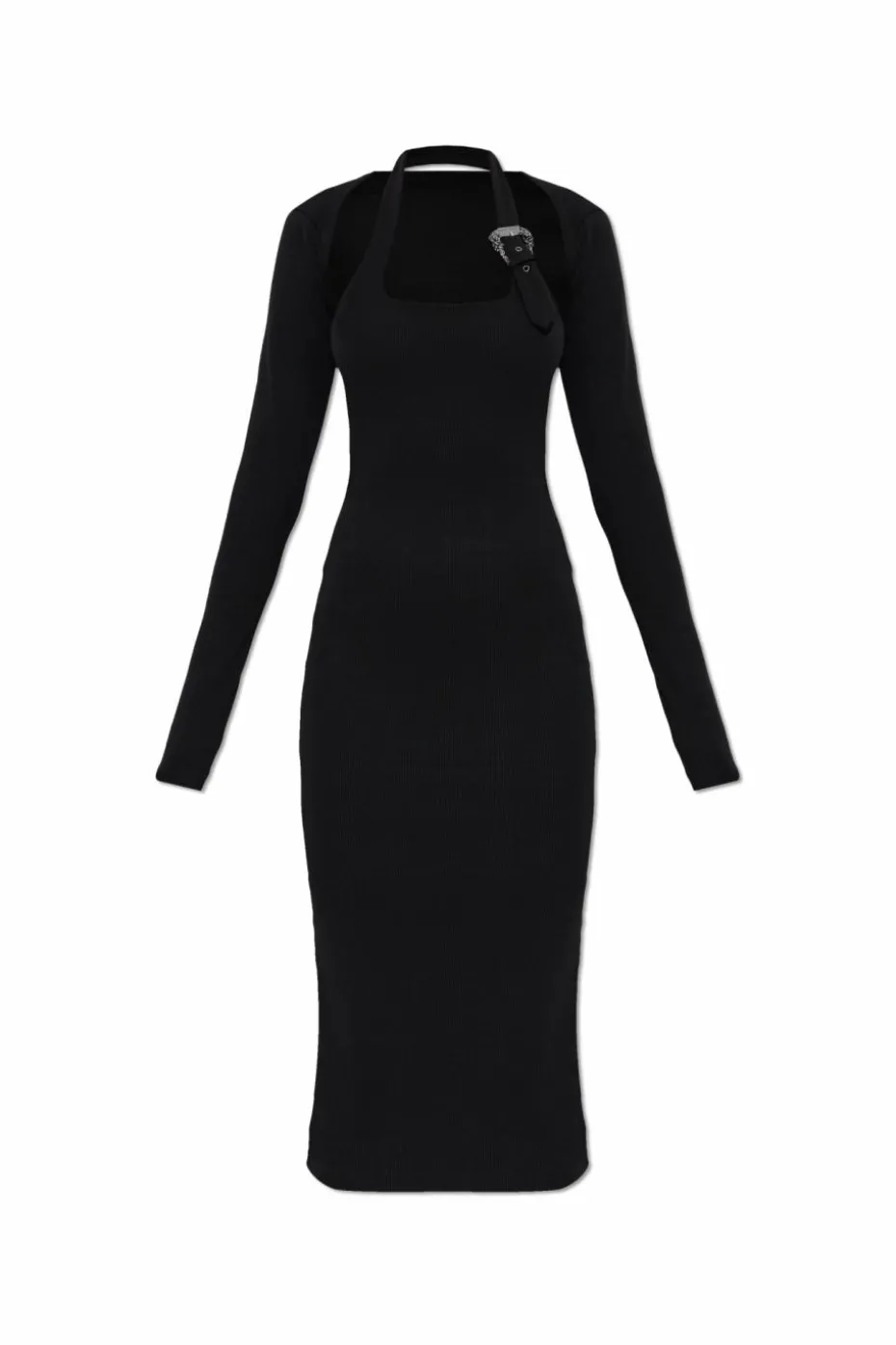 Versace Jeans Couture BLACK Ribbed bodycon dress