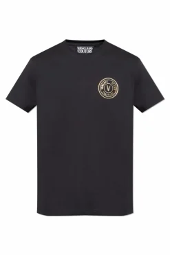 Versace Jeans Couture BLACK T-shirt with printed logo