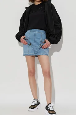 Versace Jeans Couture BLACK T-shirt with shimmering appliqués