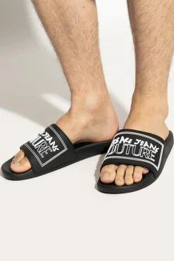 Versace Jeans Couture BLACK Slides with logo