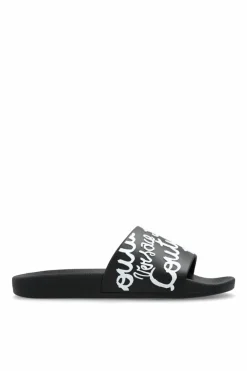 Versace Jeans Couture BLACK Rubber slides with logo