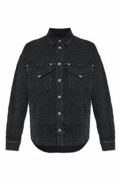 Versace Jeans Couture BLACK Denim shirt with vintage effect