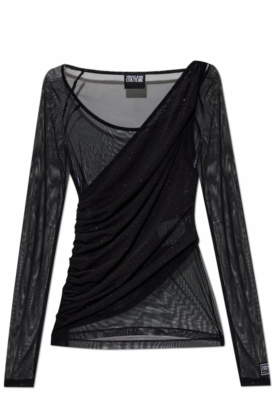 Versace Jeans Couture BLACK Top with decorative glitter finish