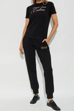 Versace Jeans Couture BLACK T-shirt with shimmering sequins