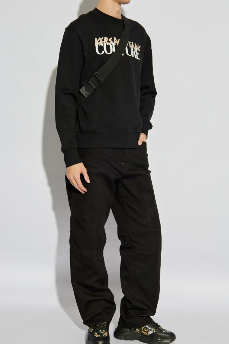 Versace Jeans Couture BLACK Sweatshirt with printed logo