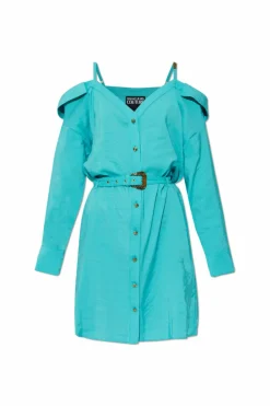 Versace Jeans Couture BLUE Off-shoulder dress