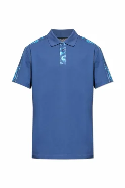 Versace Jeans Couture BLUE Polo shirt with "Barocco" print
