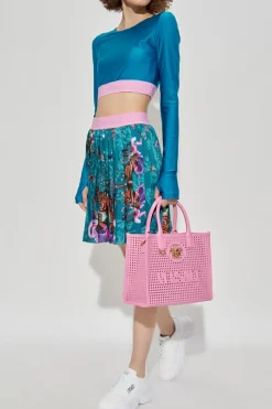 Versace Jeans Couture BLUE Pleated skirt with colorful print
