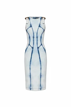 Versace Jeans Couture light blue Denim pencil dress