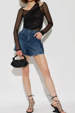 Versace Jeans Couture NAVY BLUE Denim shorts with vintage effect