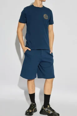 Versace Jeans Couture NAVY BLUE Shorts with printed logo