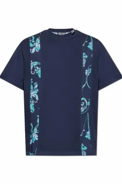Versace Jeans Couture NAVY BLUE T-shirt with Barocco print