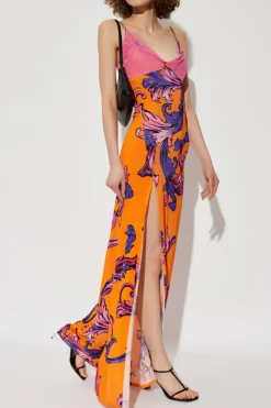Versace Jeans Couture ORANGE Dress with front slit