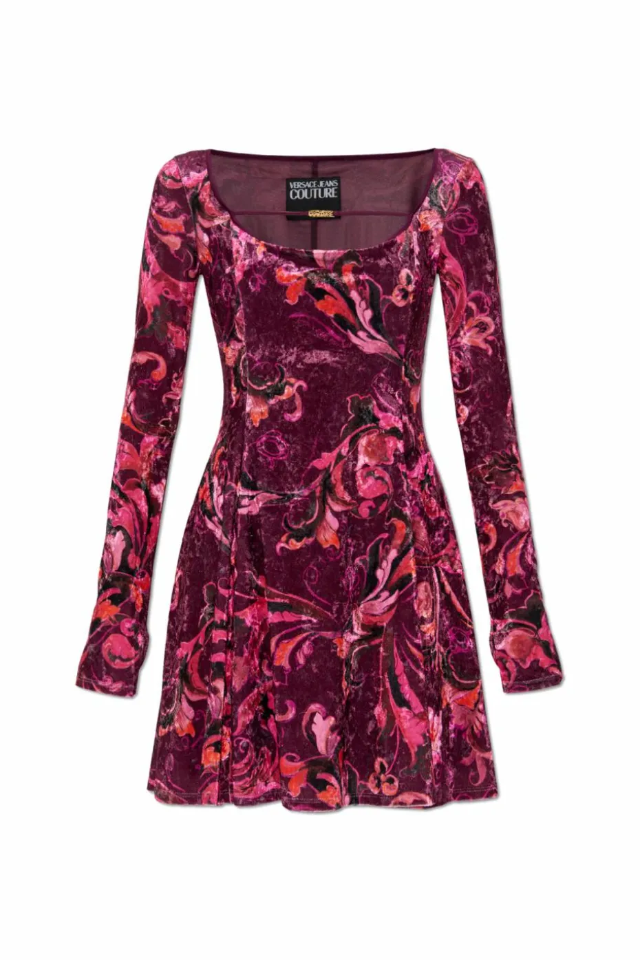Versace Jeans Couture PINK Velvet dress with long sleeves