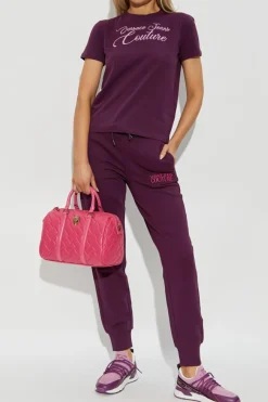 Versace Jeans Couture PURPLE Sweatpants with embroidered logo