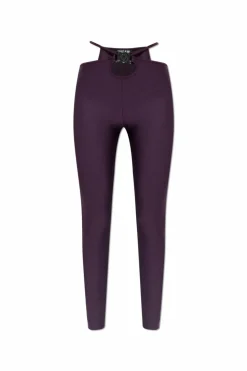 Versace Jeans Couture PURPLE Leggings with logo appliquƩ