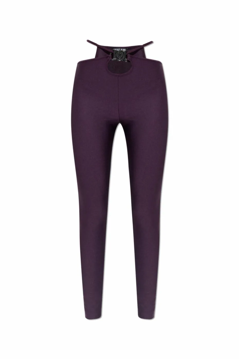 Versace Jeans Couture PURPLE Leggings with logo appliqué