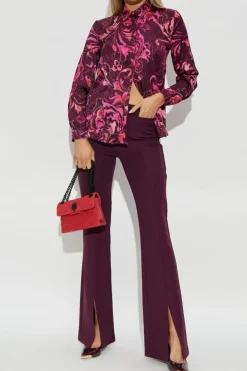 Versace Jeans Couture PURPLE Flared-leg pants with slit