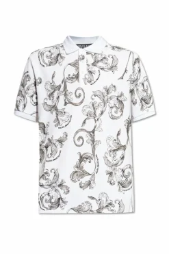 Versace Jeans Couture WHITE Polo with Barocco print
