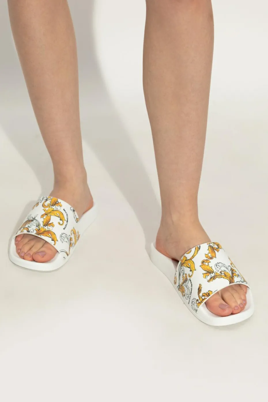 Versace Jeans Couture WHITE Rubber slides with print