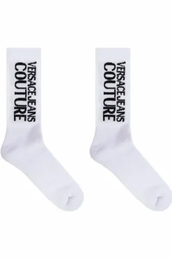 Versace Jeans Couture WHITE Cotton socks with logo