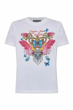 Versace Jeans Couture WHITE T-shirt with print and shimmering appliquƩs