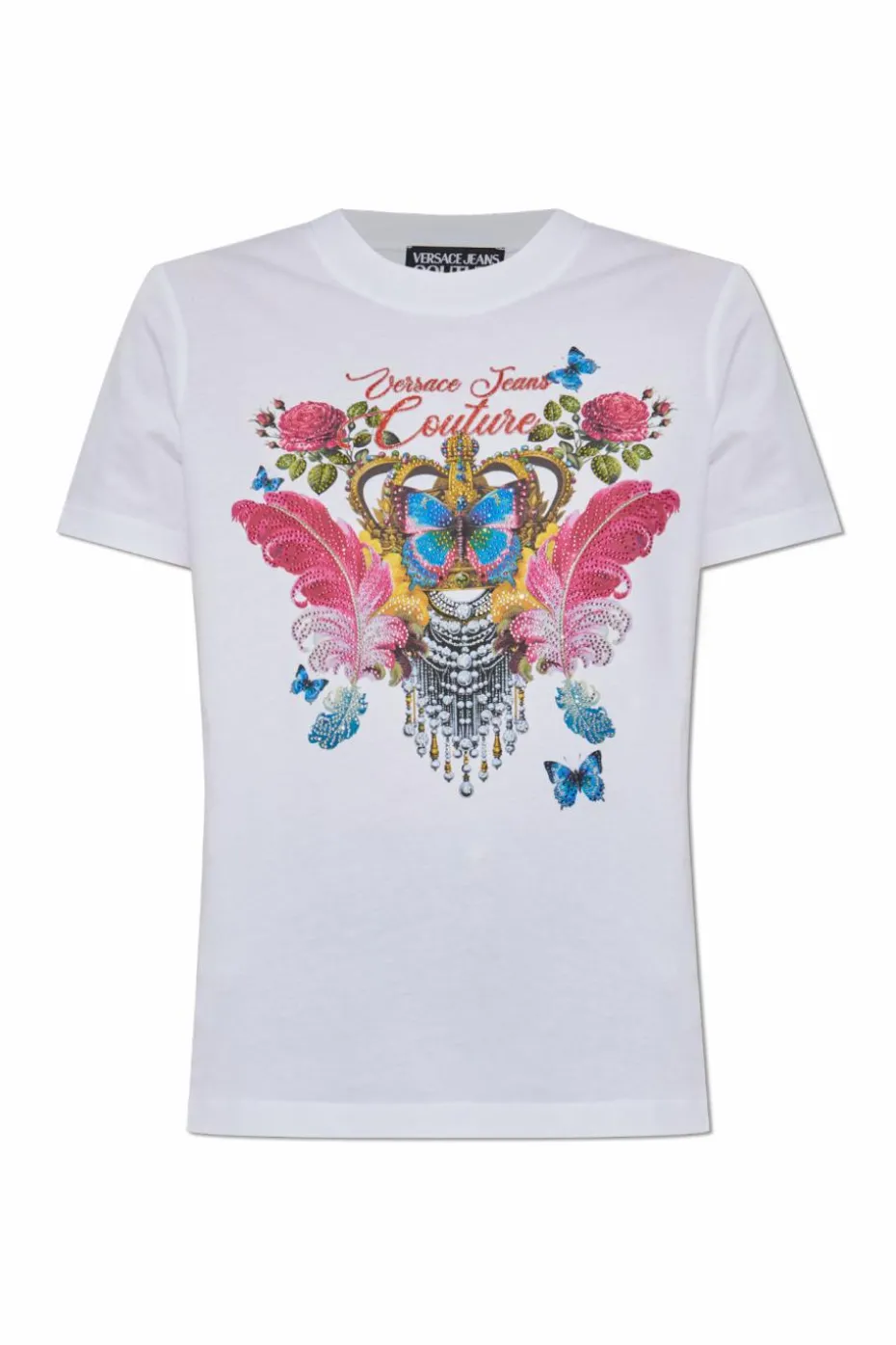 Versace Jeans Couture WHITE T-shirt with print and shimmering appliqués