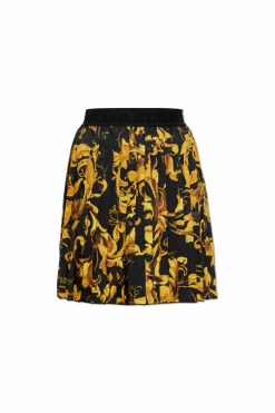 Versace Jeans Couture YELLOW Pleated skirt with "Barocco" print