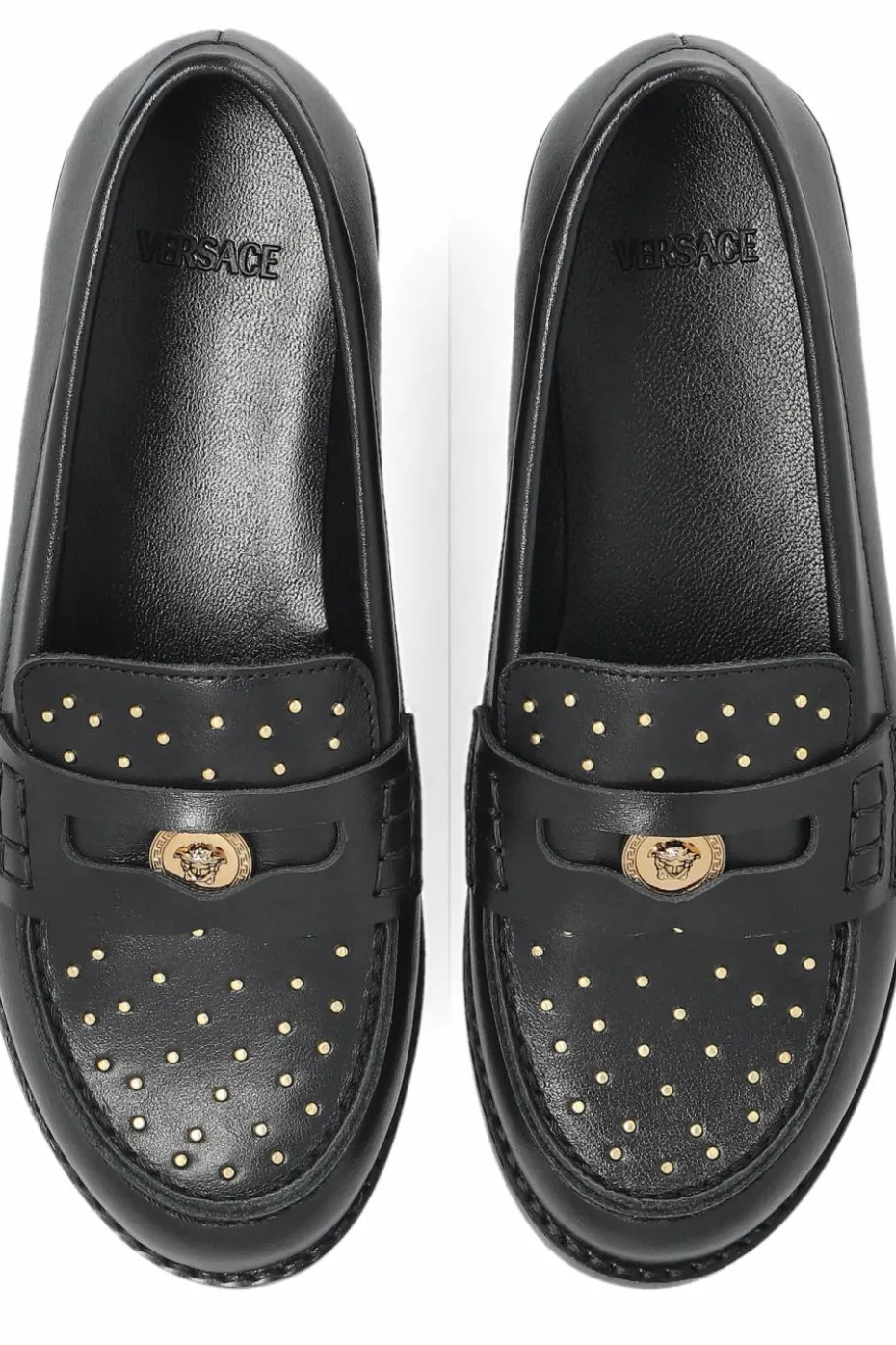 Versace Kids BLACK Leather "loafers" shoes