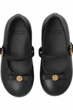 Versace Kids BLACK Leather flats
