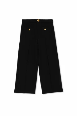 Versace Kids BLACK Trousers with stitching on the legs