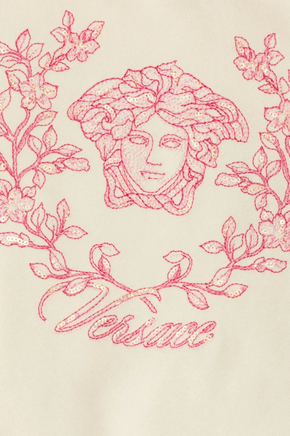 Versace Kids cream Sweatshirt with a print of the characteristic head of Medusa