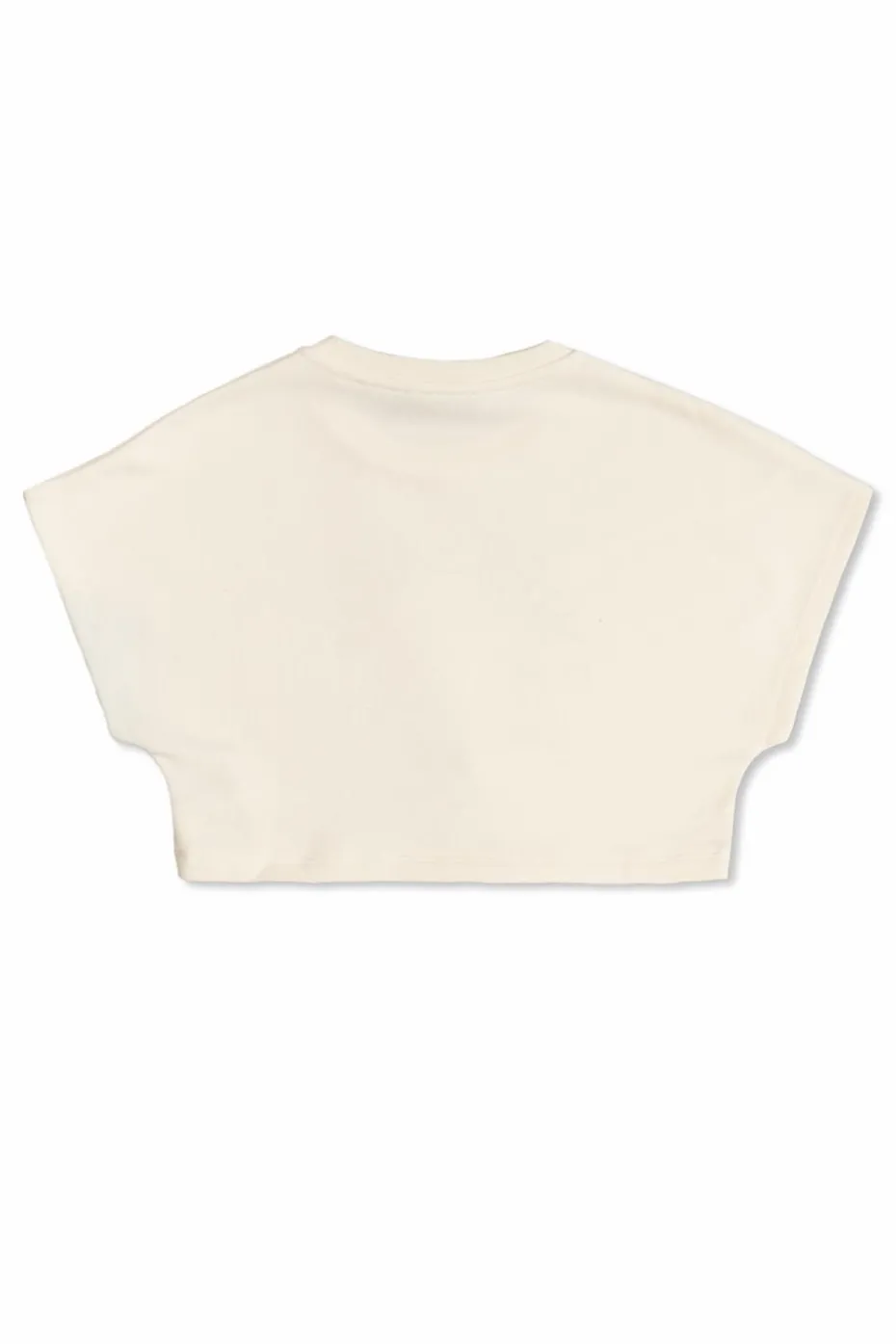 Versace Kids cream T-shirt with cut-out logo