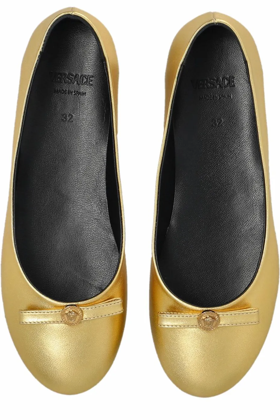 Versace Kids GOLD Leather ballet flats