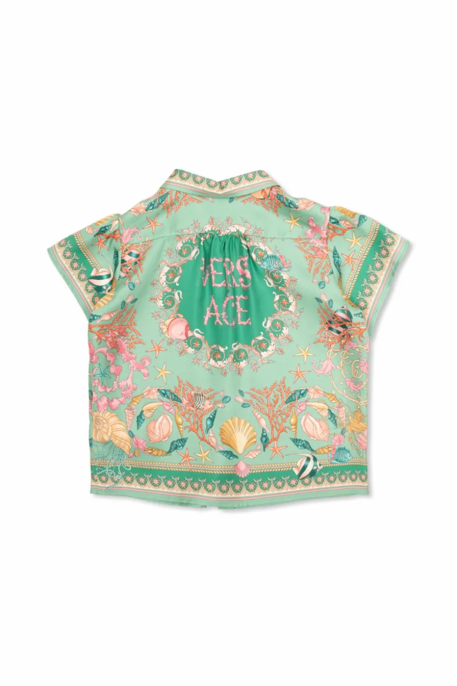 Versace Kids GREEN Silk shirt with print