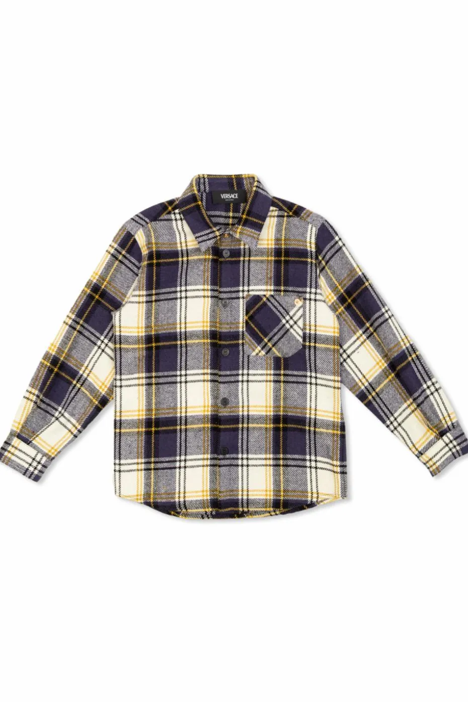 Versace Kids MULTICOLOUR Plaid pattern shirt