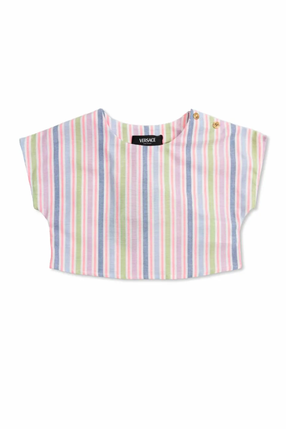 Versace Kids MULTICOLOUR Cropped top with striped pattern