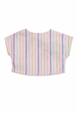 Versace Kids MULTICOLOUR Cropped top with striped pattern