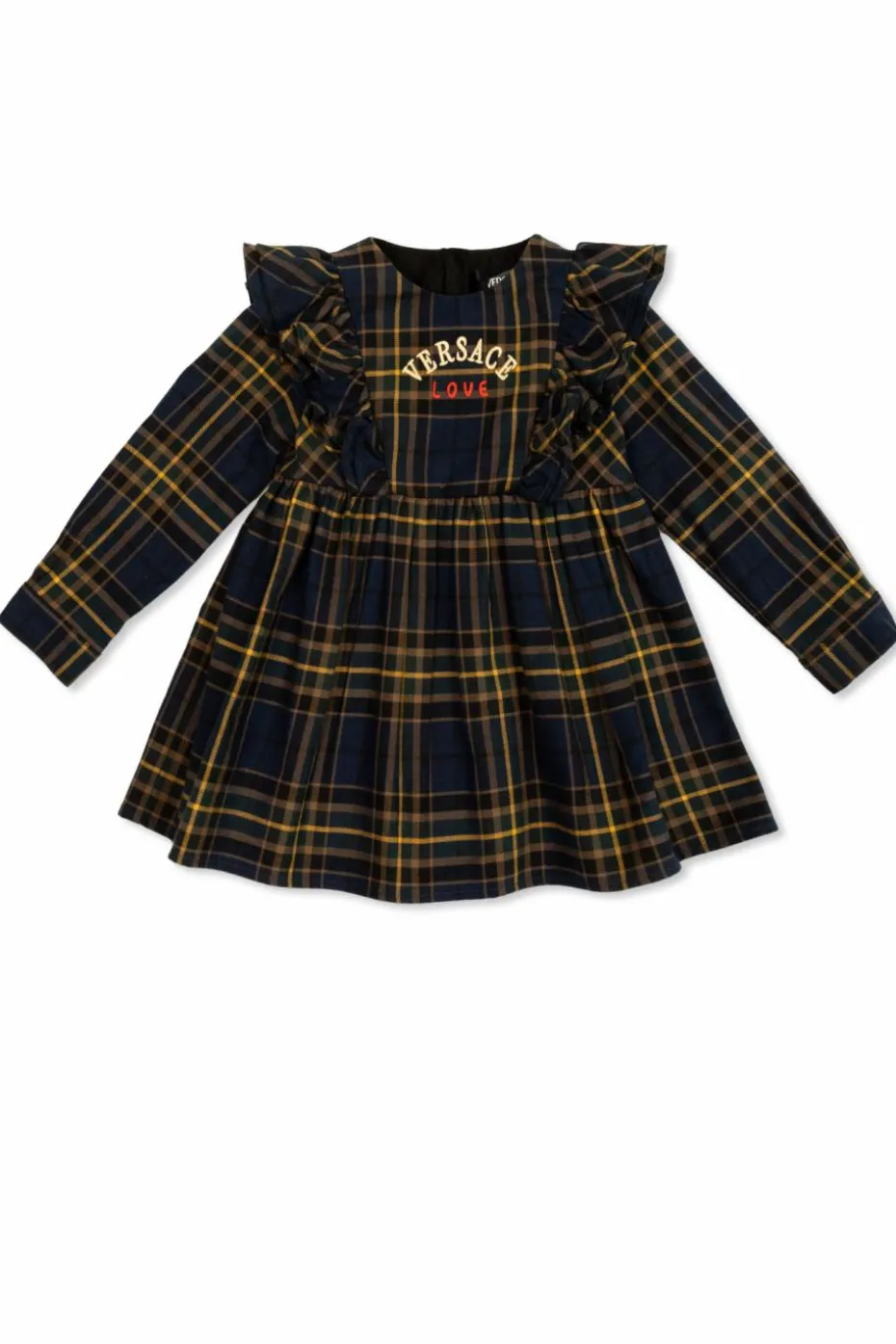 Versace Kids NAVY BLUE Dress with check pattern