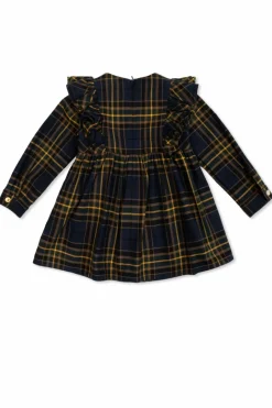Versace Kids NAVY BLUE Dress with check pattern