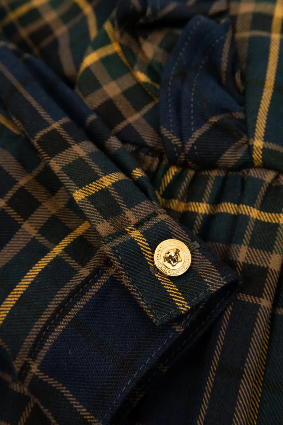 Versace Kids NAVY BLUE Dress with check pattern