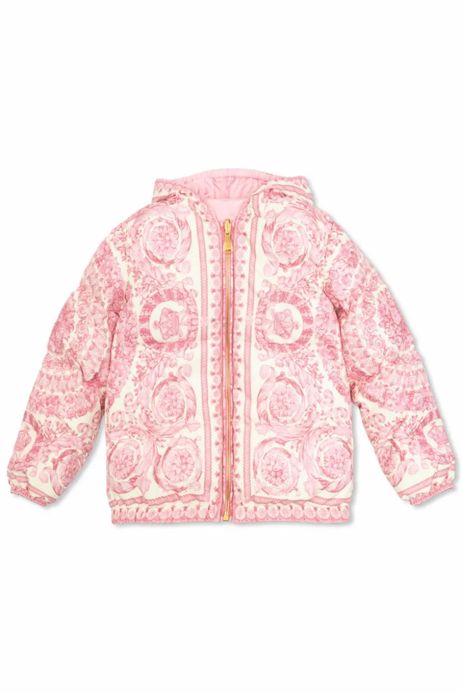 Versace Kids PINK Reversible jacket with hood