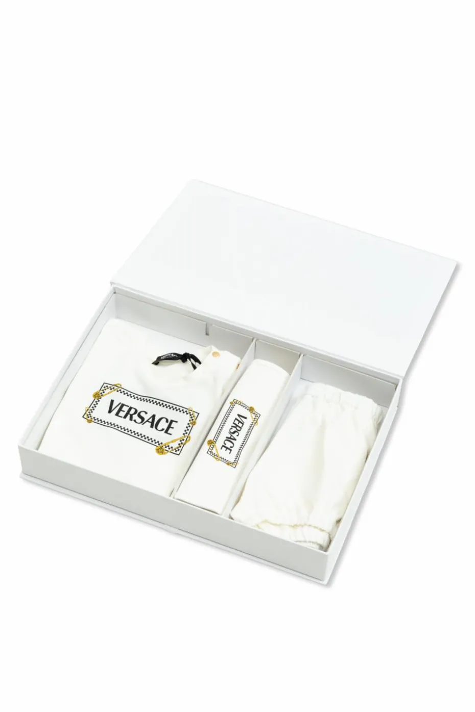 Versace Kids WHITE Set: shorts, top and bib