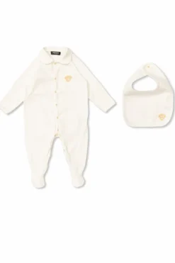 Versace Kids WHITE Set: Versace Kids baby romper and bib