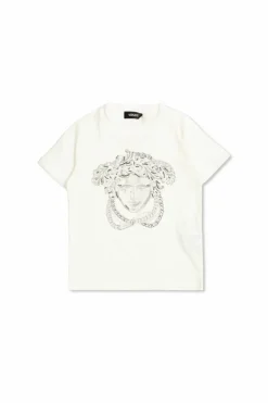 Versace Kids WHITE T-shirt with shimmering appliqués